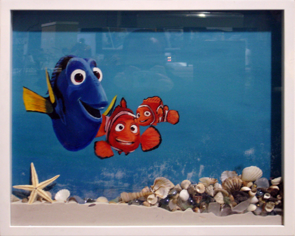 600x480 Nemo Shadow Box Original Painting Ivy Bath - Finding Nemo Painting