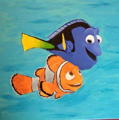 236x238 Squirt From Disney Pixar's Finding Nemo Inspired Painting 16x20 - Finding Nemo Painting