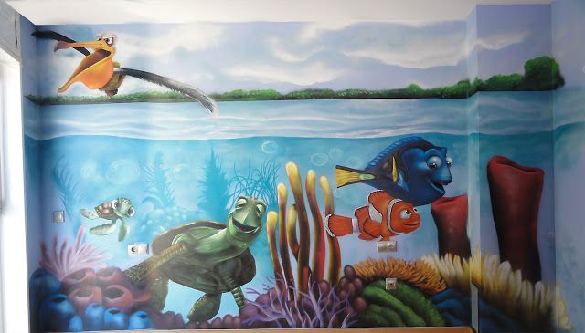 640x365 Berok Graffiti Artist Finding Nemo Painting A Baby's Room - Finding Nemo Painting