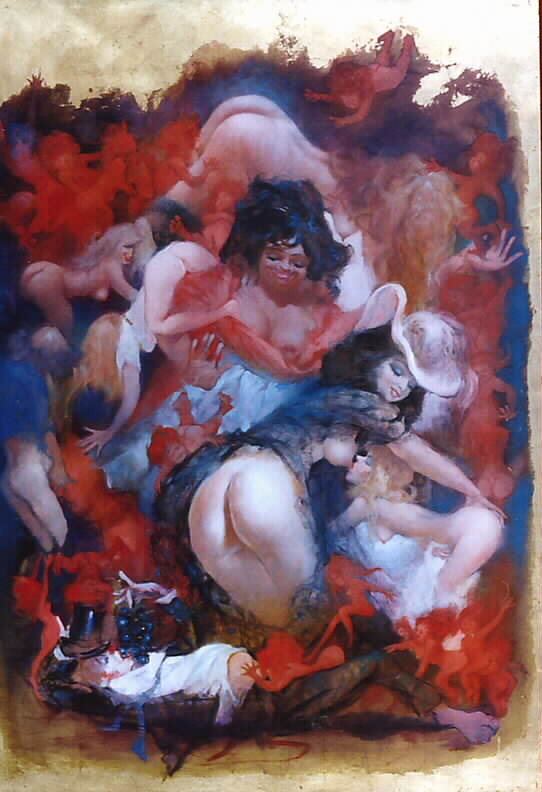 542x792 Julian Ritter Ladies' Behinds Fine Art Oil Painting 48 X 60 - Fine Art Oil Painting