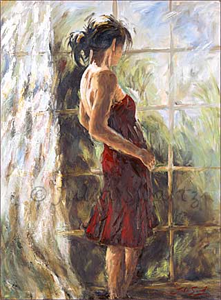 320x435 Julia Swartz Fine Art Gallery Little Red Dress - Fine Art Painting