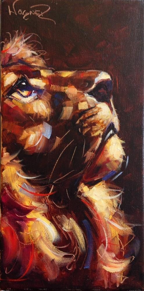 496x999 Contemporary Lion Painting In Oils By Olga Wagner Original Fine - Fine Art Painting