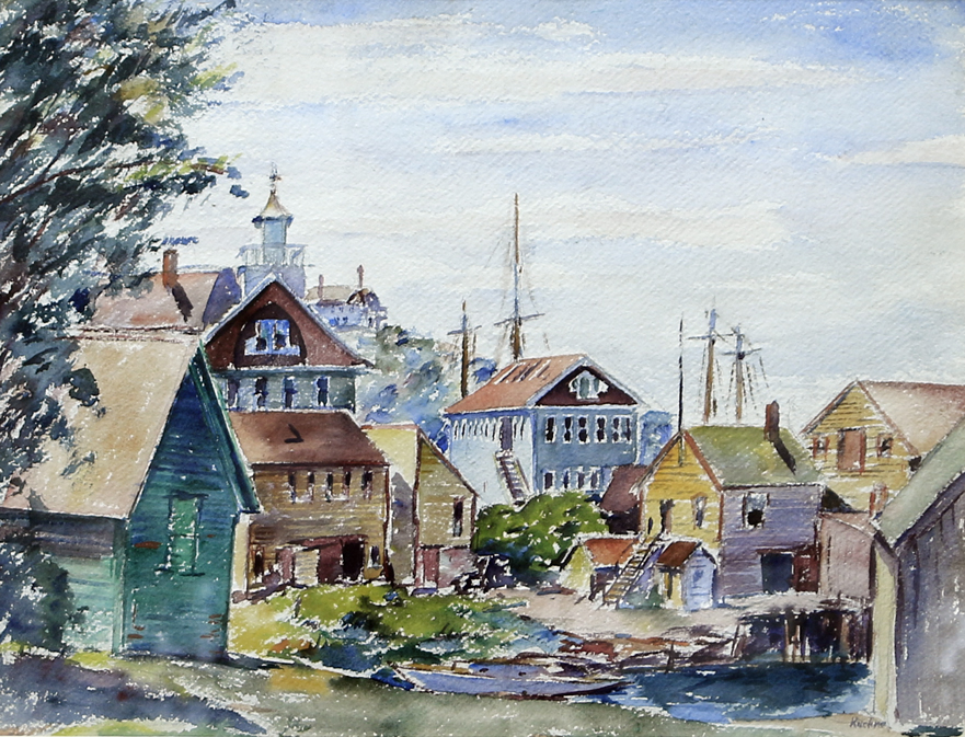 881x673 North Shore Arts Assocation Painting By Max Kuehne Mcdougall - Fine Painting