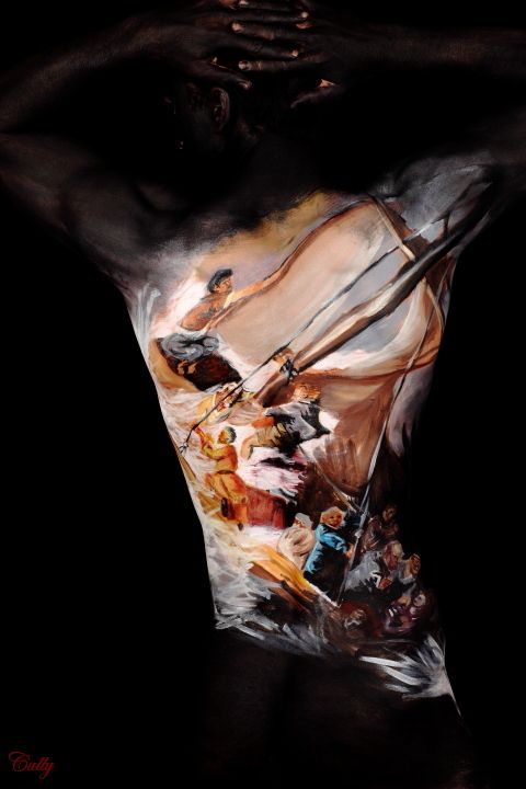 480x720 Rembrandt's Christ In The Storm Bodypainting Angela Rene Roberts - Fine Painting