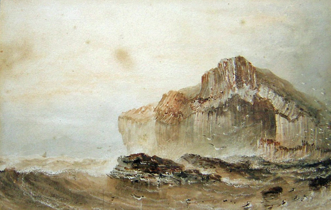 1090x691 Victorian British Painting Henry Barlow Carter - Fingals Cave Painting