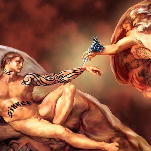 600x600 Tribute To Fine Arts Michelangelo Hands Tattoos Tattoodo - Fingers Almost Touching Painting