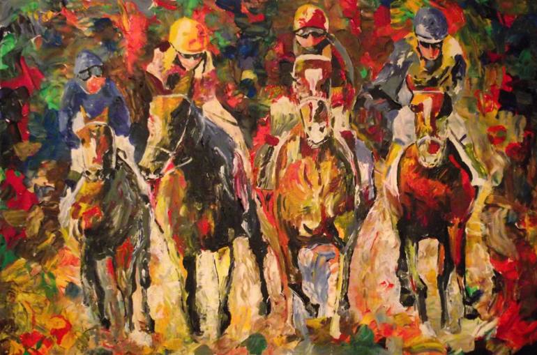 770x509 Saatchi Art Coming To The Finish Line Painting By Broonzy Williams - Finish Line Painting