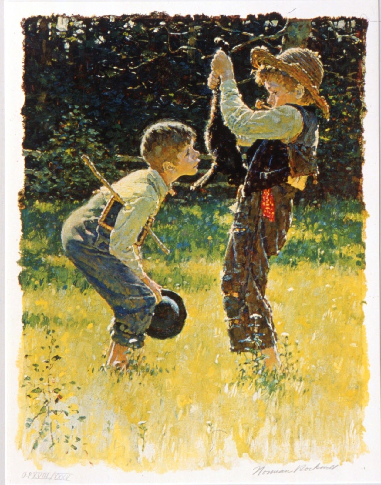 1256x1600 Tom Sawyer E Huckleberry Finn Secondo Norman Rockwell L'Edizione - Finn Painting