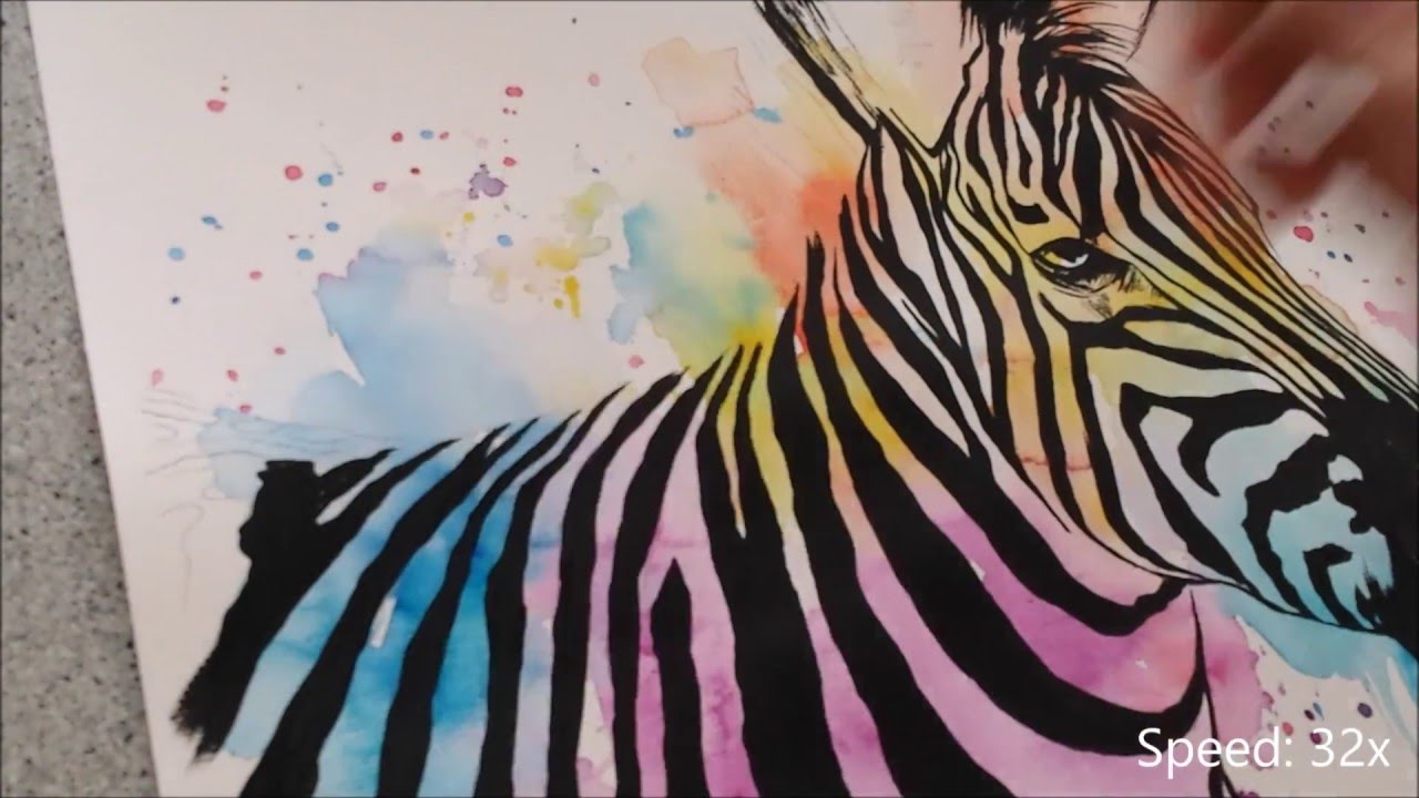 1280x720 Sprightly Zebra - Fiona Painting