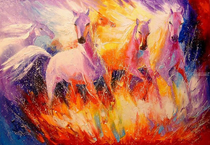 850x588 Fire Horse Paintings By Olha Darchuk - Fire Art Painting
