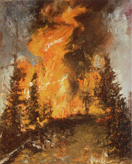435x540 Forest Fire Paintings By Jennifer Walton - Fire Art Painting