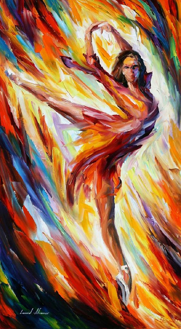 596x1081 Leonid Afremov, Oil On Canvas, Palette Knife, Buy Original - Fire Art Painting