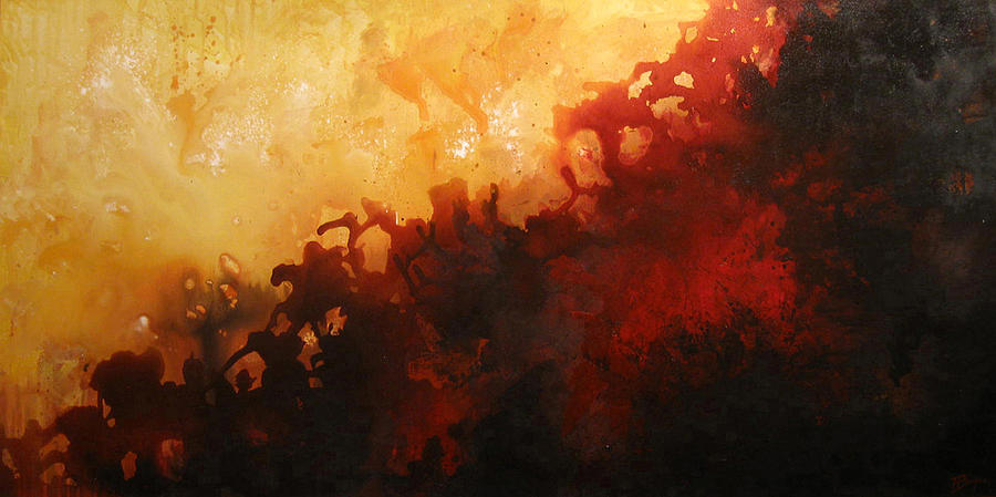 900x449 Racing With Fire Painting By Andrea Banjac - Fire Art Painting