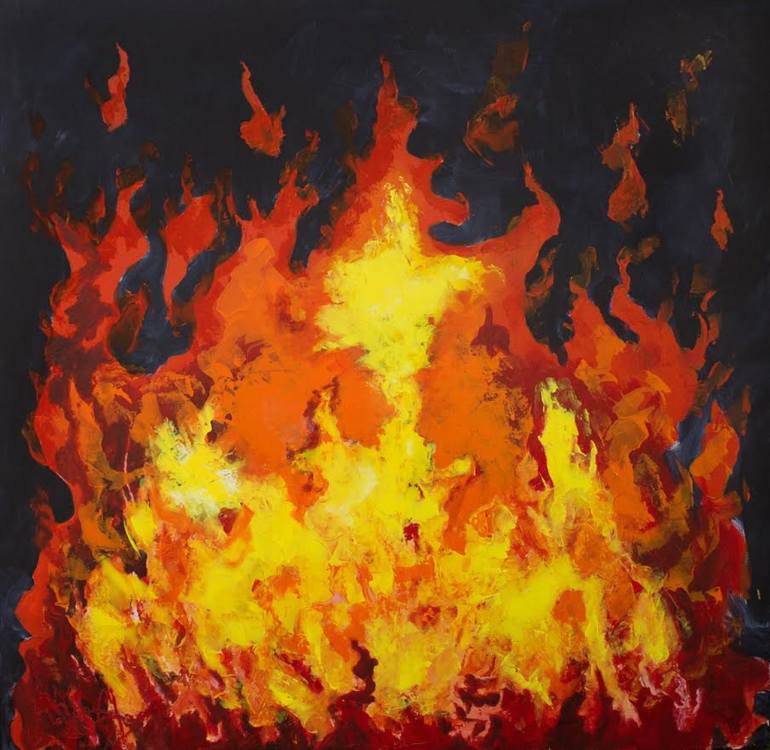 770x750 Saatchi Art Fire Painting By Kostas Korovilas - Fire Art Painting
