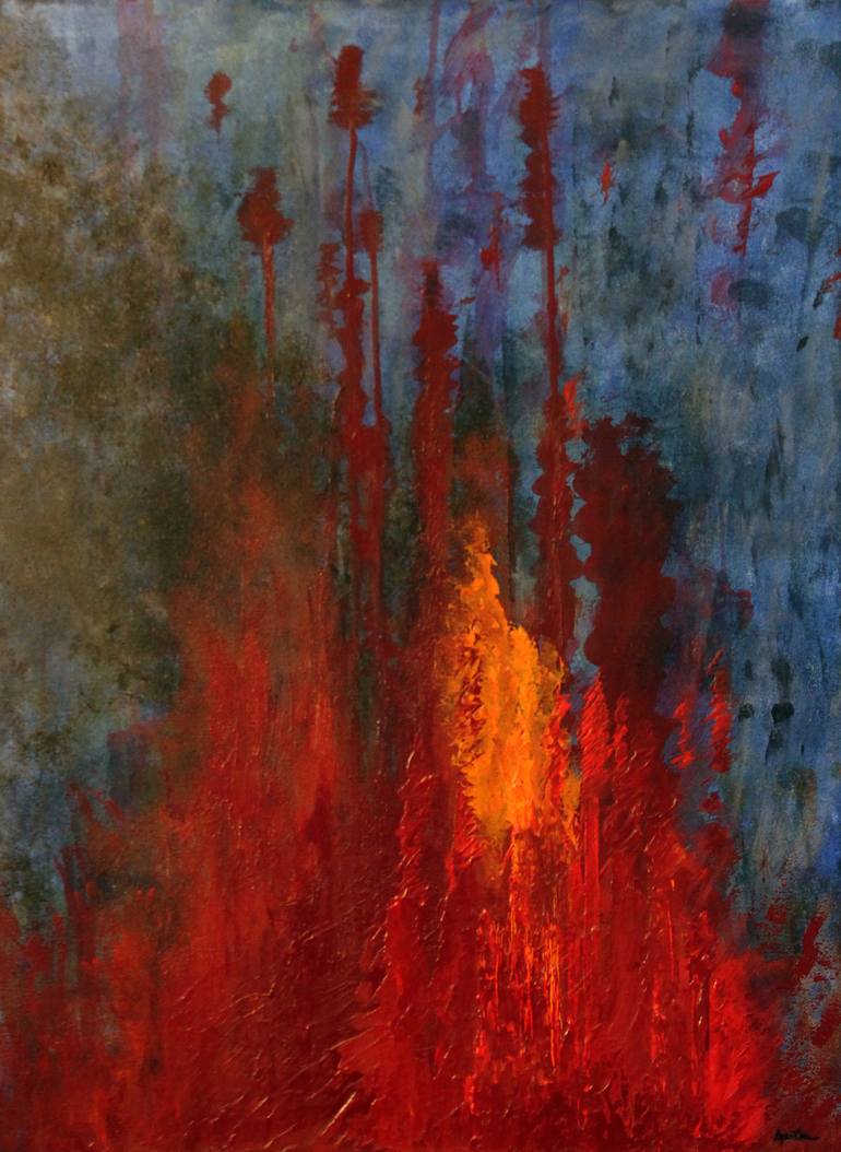 770x1054 Saatchi Art Fire Painting By Stephanie Peters - Fire Art Painting