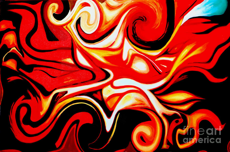 900x595 Fire Of Love - Fire Art Painting