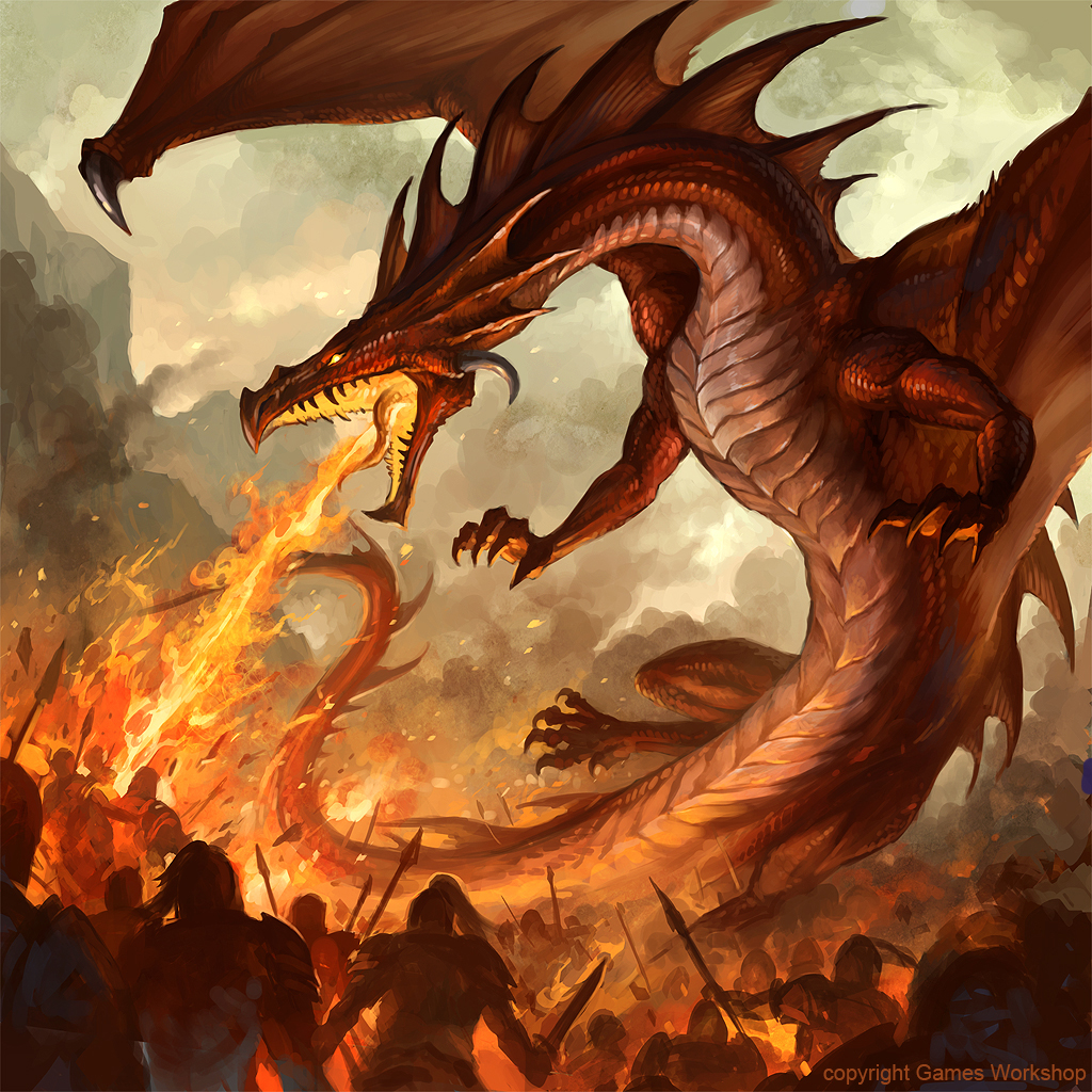 1024x1024 Fire Breathing Dragon By Sandara - Fire Dragon Painting