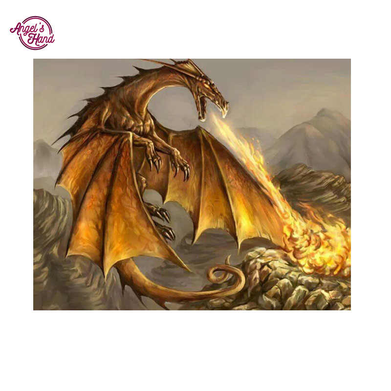 800x800 Angel's Hand Mosaic Diamond ,diy Diamond Fire Dragon Painting - Fire Dragon Painting