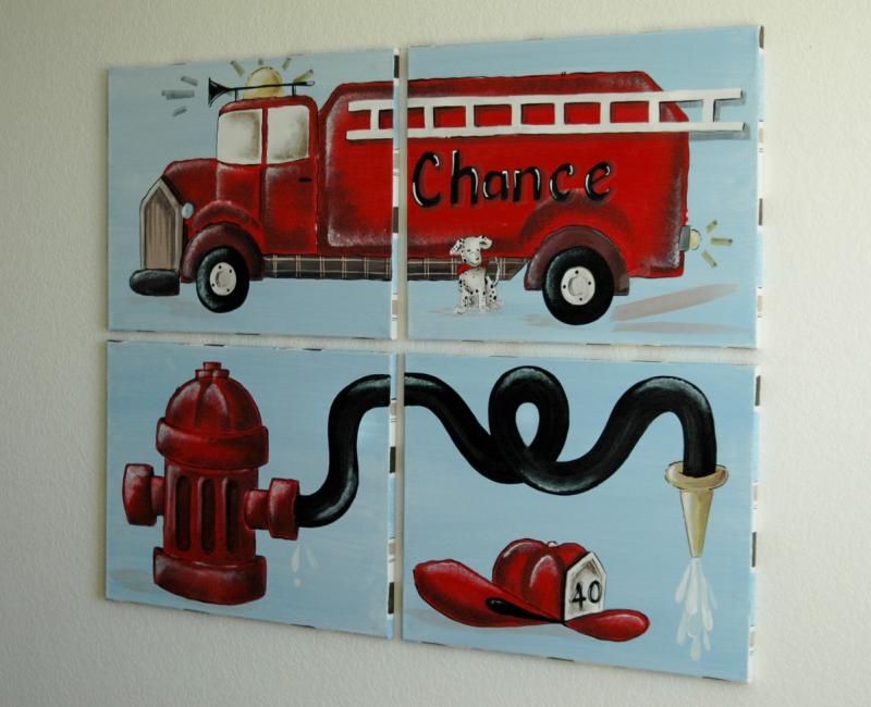 800x650 Fire Engine Wall Art - Fire Engine Painting