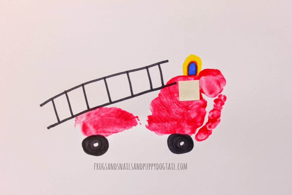 1000x667 Fire Truck Footprint Art - Fire Engine Painting