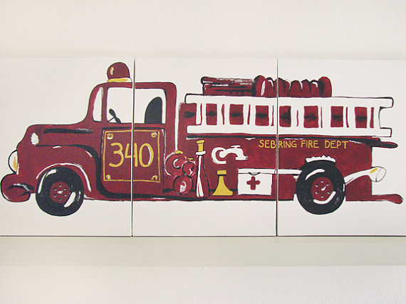 570x428 Surprising Idea Fire Truck Wall Art Designing Inspiration V - Fire Engine Painting