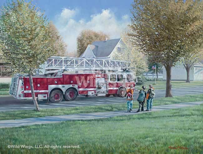 650x494 Fire Truck Painting - Fire Engine Painting