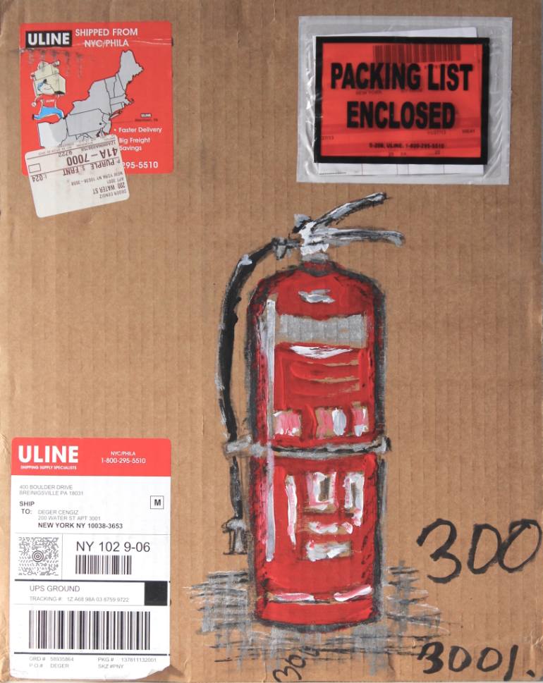 770x969 Saatchi Art Fire Extinguisher Shipping Painting By Deger Cengiz - Fire Extinguisher Painting
