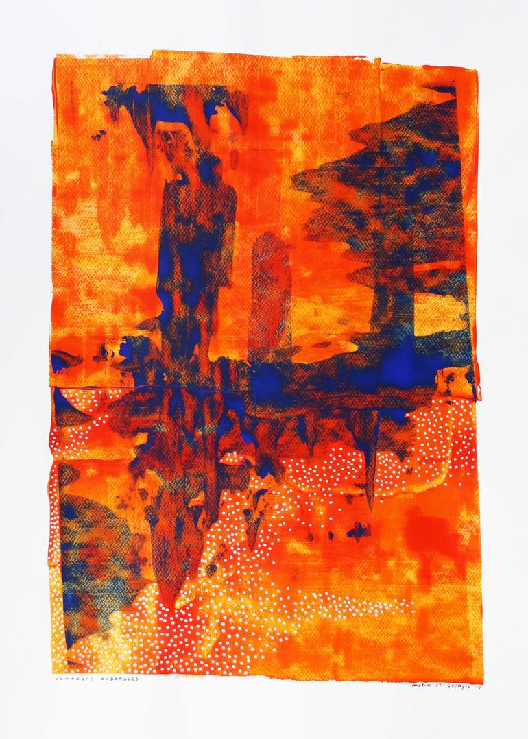 770x1078 Saatchi Art City In Fire Painting By Claude Morin - Fire Painting Artist