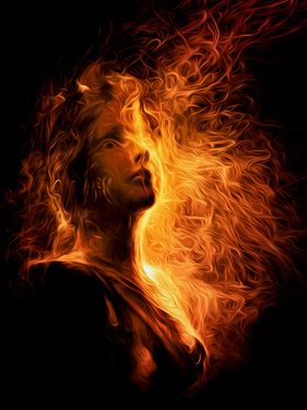 281x375 The 9 Best Artcreative Images On Figurative Art, Hair - Fire Painting Artist