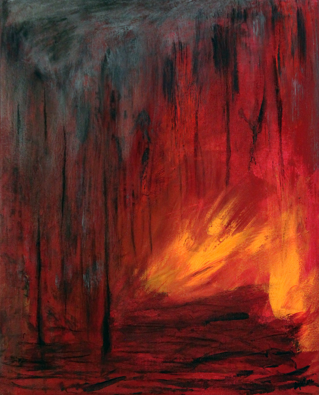 646x800 Wild Fire Drawings And Paintings - Fire Painting Artist