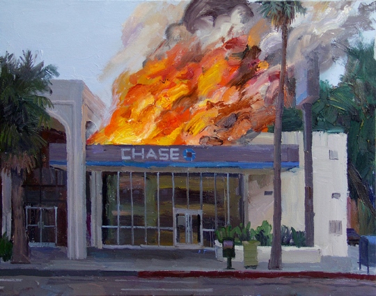 540x425 Artist Specialized In Paintings Of Chase Bank On Fire Boing Boing - Fire Painting Artist