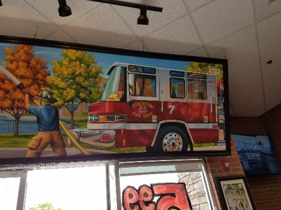 550x412 Fire Truck In The Painting A Symbol Of Firehouse Subs. - Fire Truck Painting