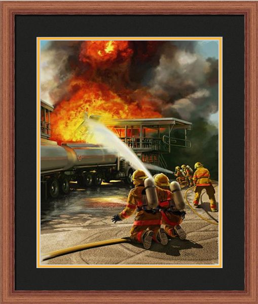 509x600 Firefighter Inspired Art - Firefighter Painting