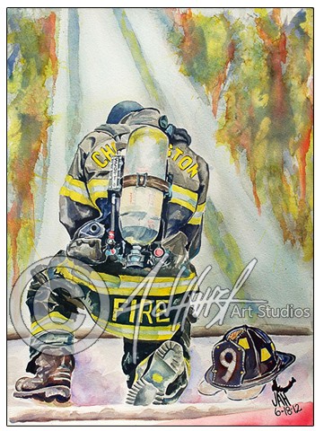 361x480 The Art Of Fire - Firefighter Painting