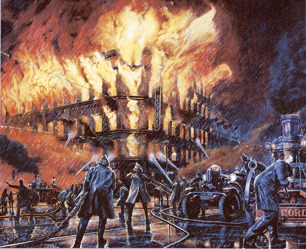 1000x813 The Artist Behind Fire Engineering's 1977 Centennial Covers - Firefighter Painting