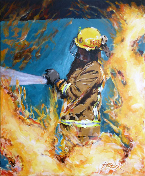 500x605 Mt Maunganui From Ocean Beach - Fireman Painting