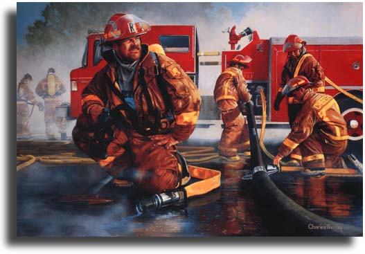 527x367 Wildlife Art Prints Plus Original Paintings With A Wide Selection - Fireman Painting