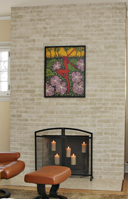 450x699 Painted Fireplace Makeover - Fireplace Painting