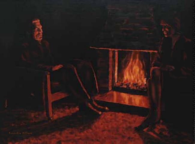 650x482 Fireside Chat By Krunchie Killeen - Fireside Painting