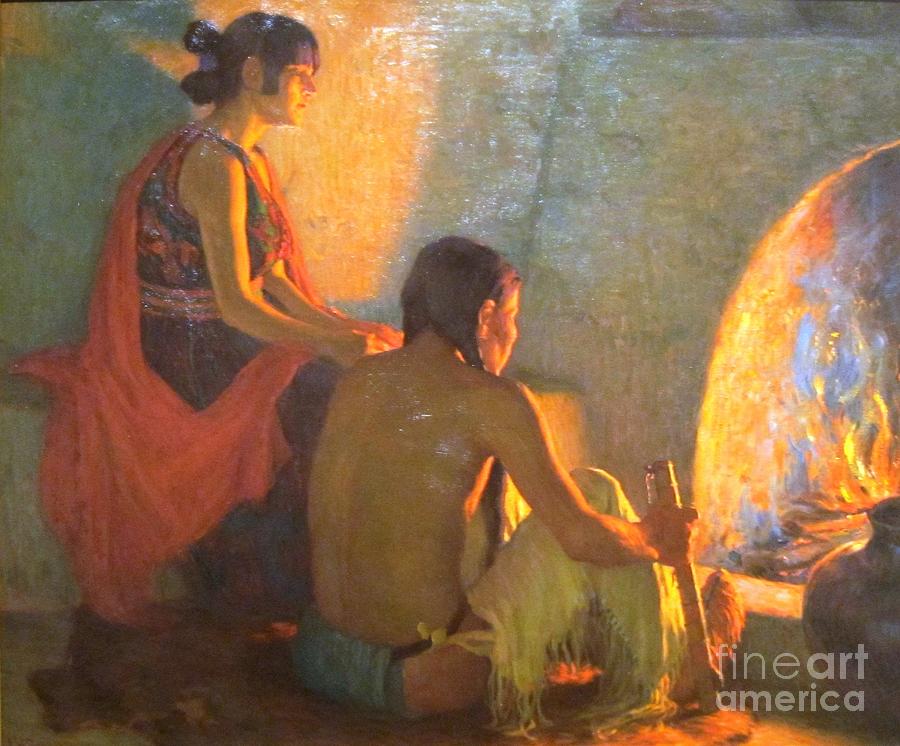 900x746 Fireside Painting By Pg Reproductions - Fireside Painting