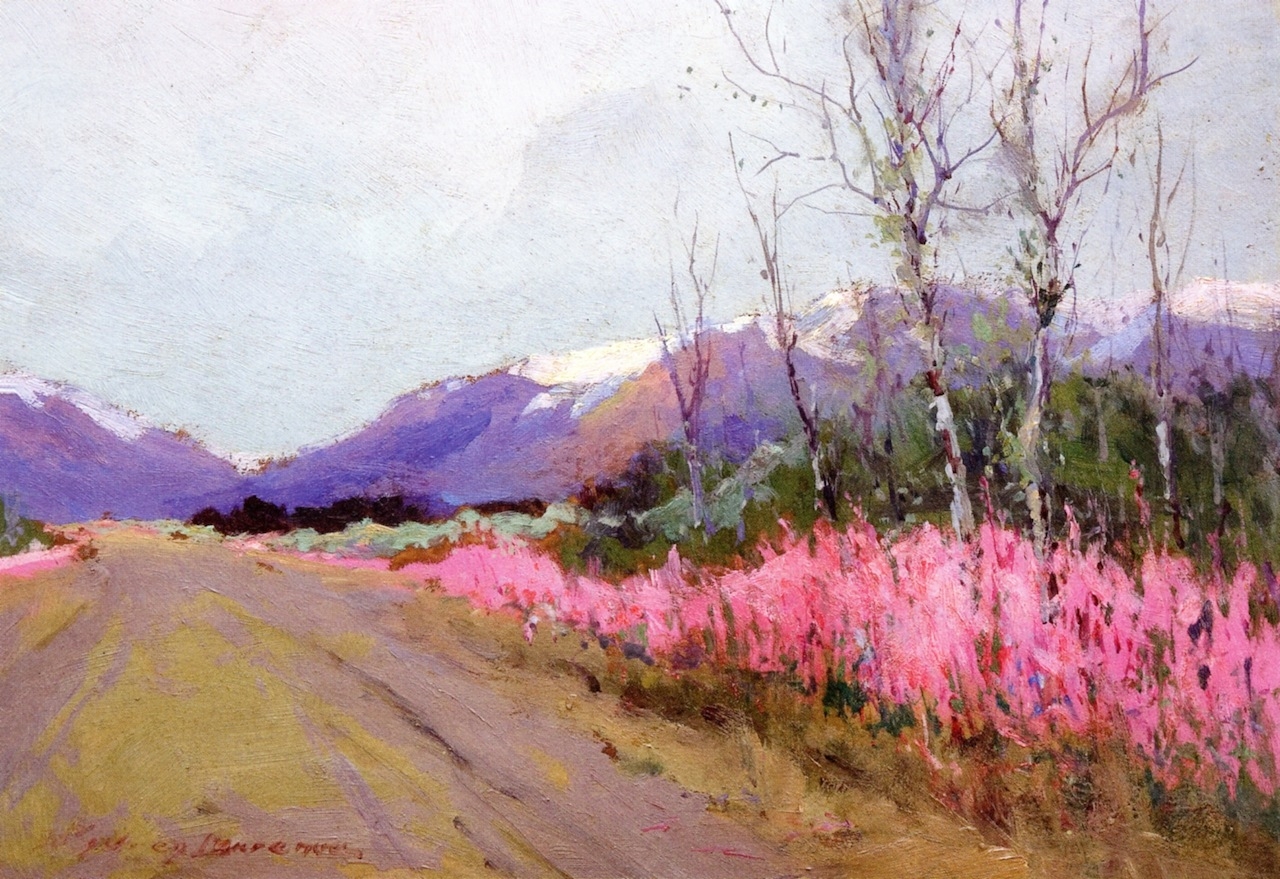 1280x879 Fireweed Lane Painting Sydney Mortimer Laurence Oil Paintings - Fireweed Painting