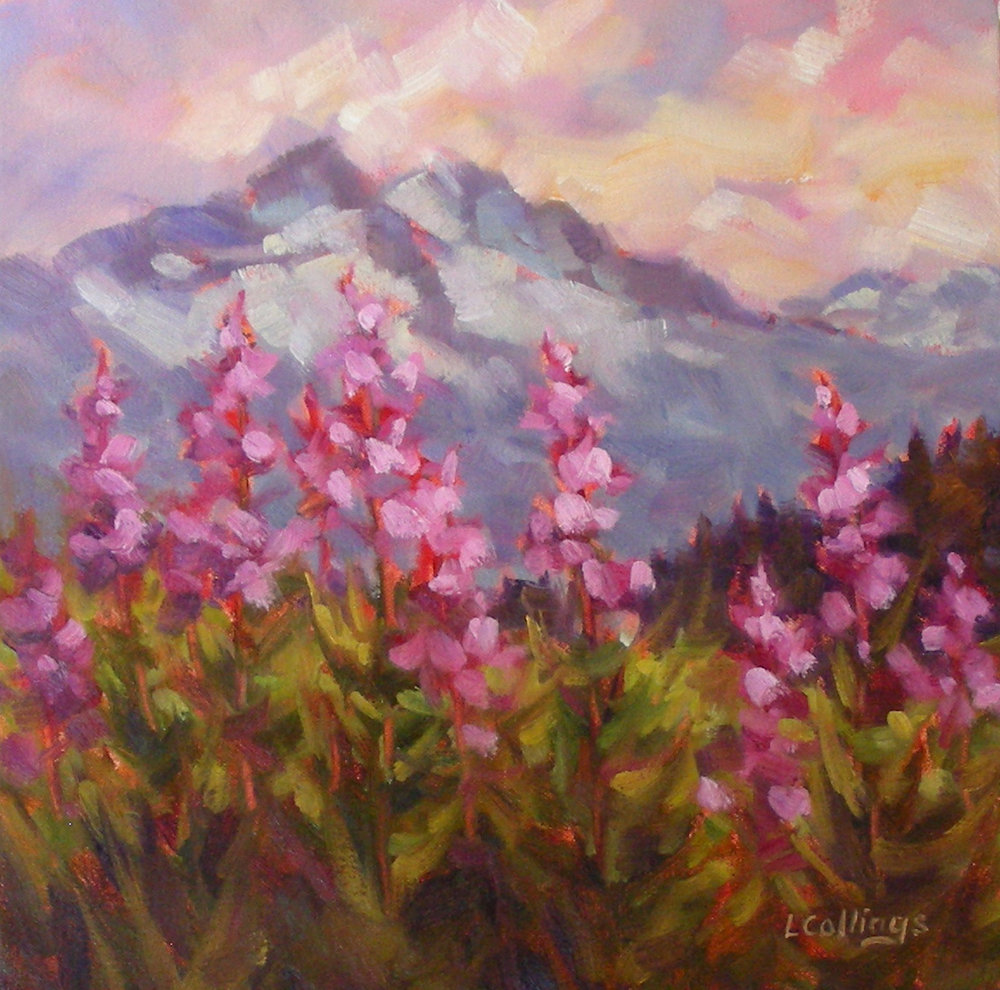 1000x990 Landscapes Lucy Collings - Fireweed Painting