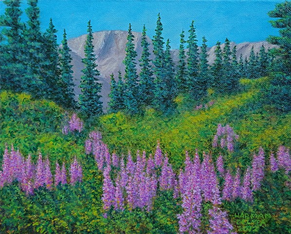 598x480 Delyea Art Landscape Amp Wildlife Paintings Amp Stained Glass Mosaic Art - Fireweed Painting