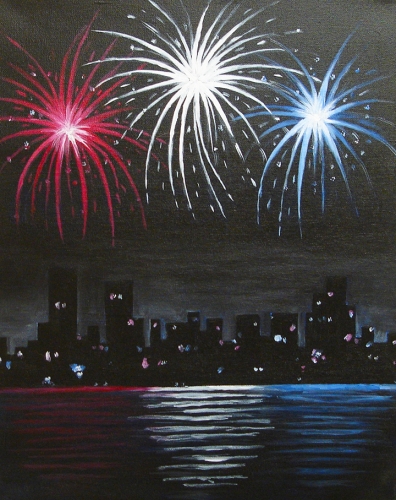 396x500 Blue Moon Pizza Buckhead July 1st Paint Nite Event - Fireworks Painting