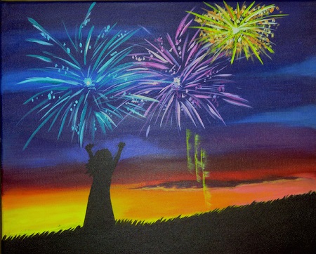 450x362 Paint Party - Fireworks Painting
