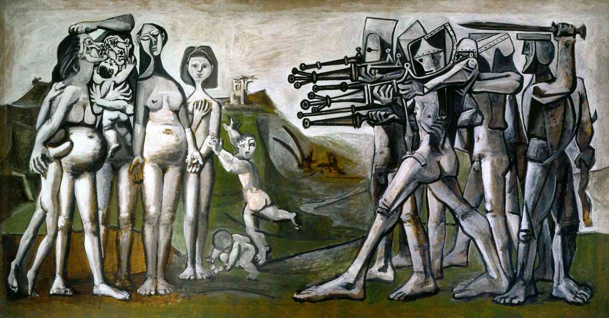 1200x628 Massacre In Korea, 1951 By Pablo Picasso - Firing Squad Painting