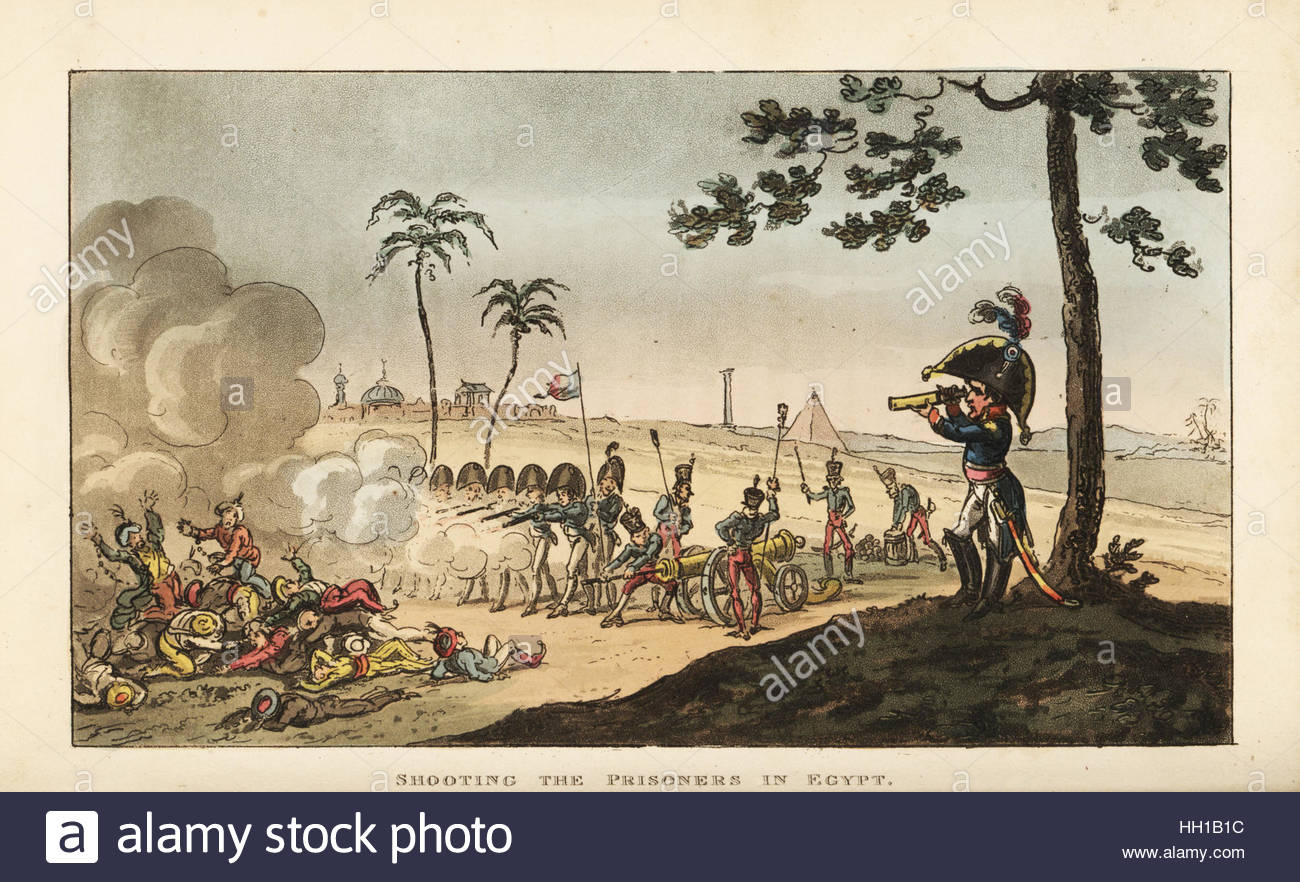 1300x882 Napoleon Watching The Execution Of 4,000 Egyptian Prisoners By - Firing Squad Painting