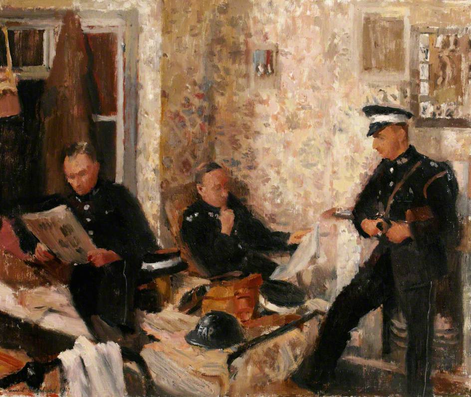 944x795 Firstid Post, With Three St Johnmbulance Brigade Men - First Aid Painting