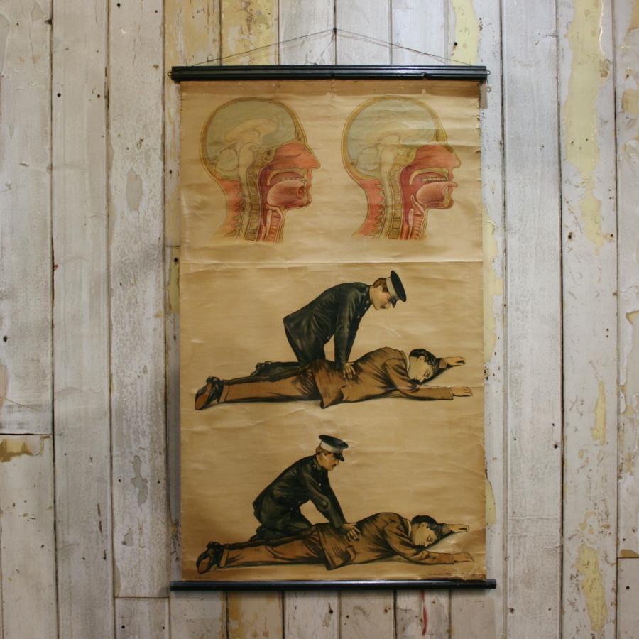 900x900 For Sale Antique First Aid Poster Salvoweb Uk - First Aid Painting