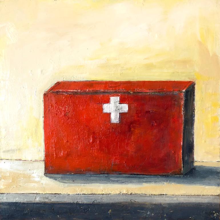 770x770 Saatchi Art The First Aid Box Painting By Mary Scrimgeour - First Aid Painting